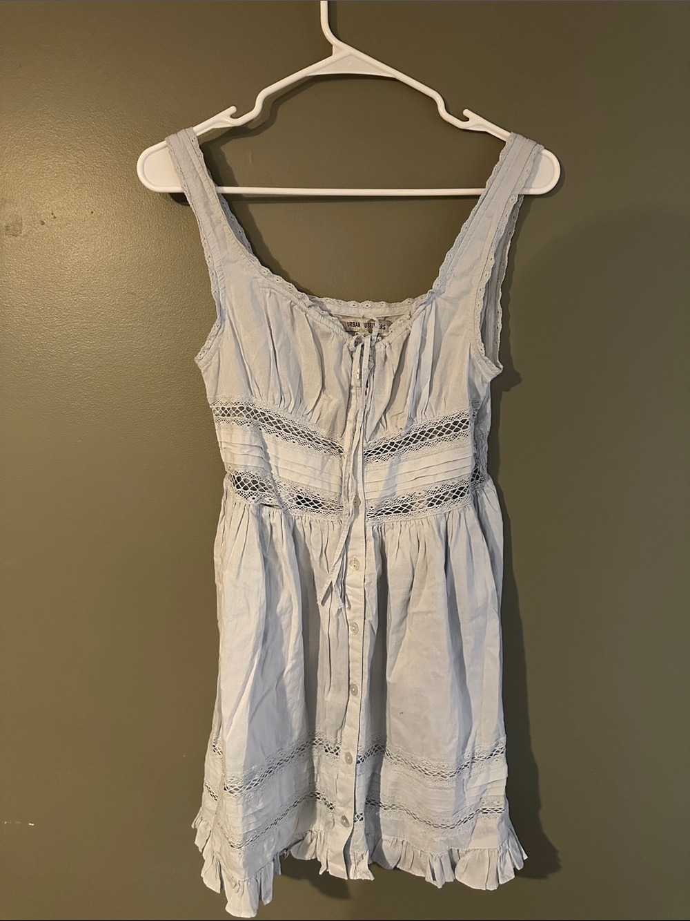 Urban Outfitter’s Light Blue Lace-Trim Button Front Sundress